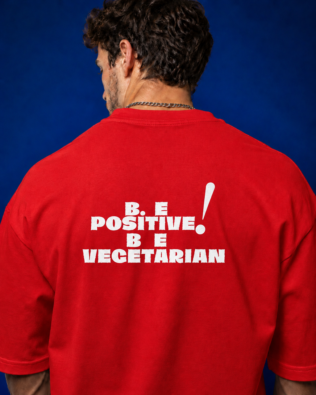 Red Crafted "Be Positive Be Vegetarian" for live savers.