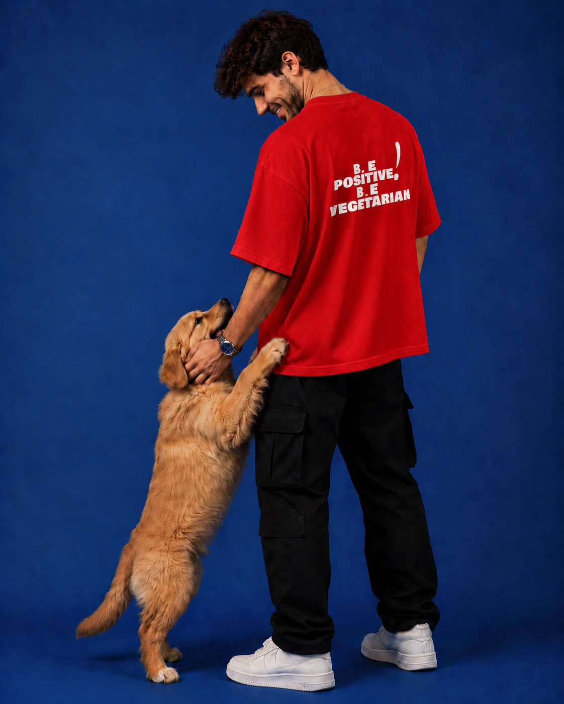 Red Crafted "Be Positive Be Vegetarian" for live savers.
