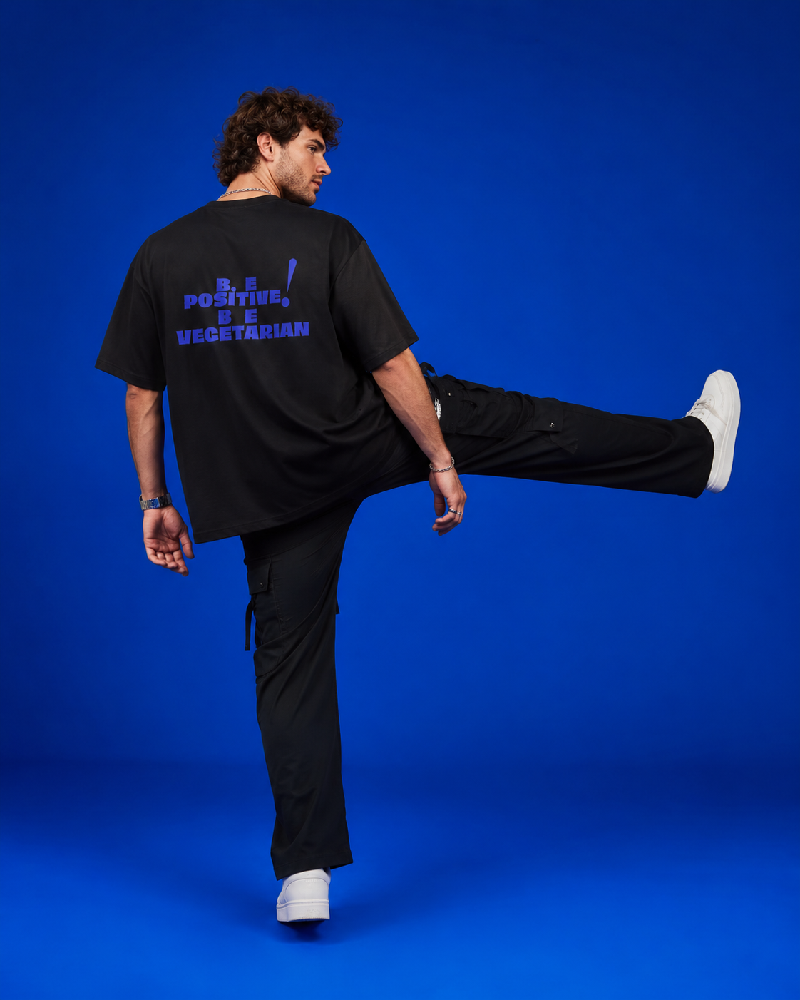 Black Crafted "Be Positive Be Vegetarian" for live savers and positive mindset