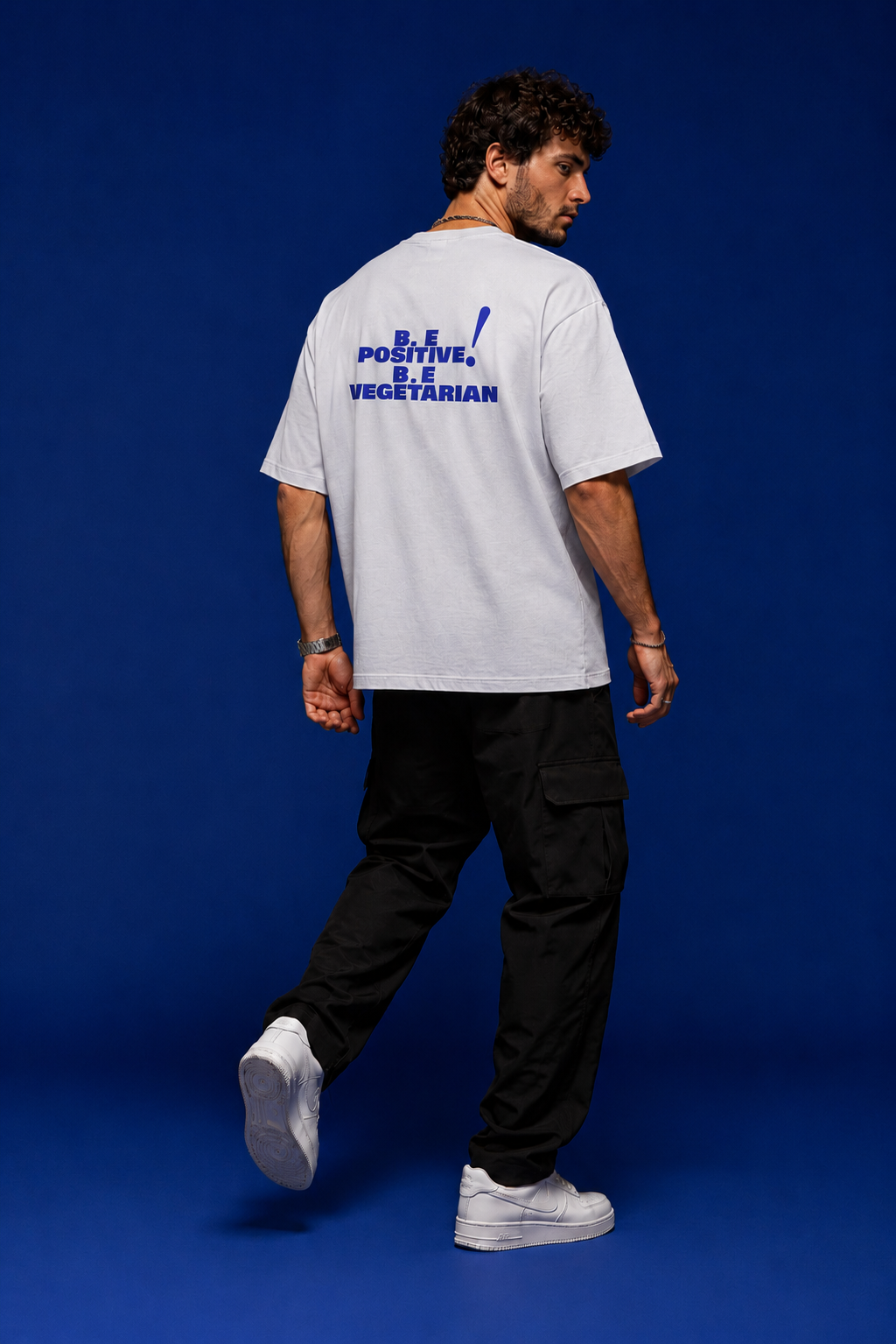 White Crafted "Be Positive Be Vegetarian" for live savers